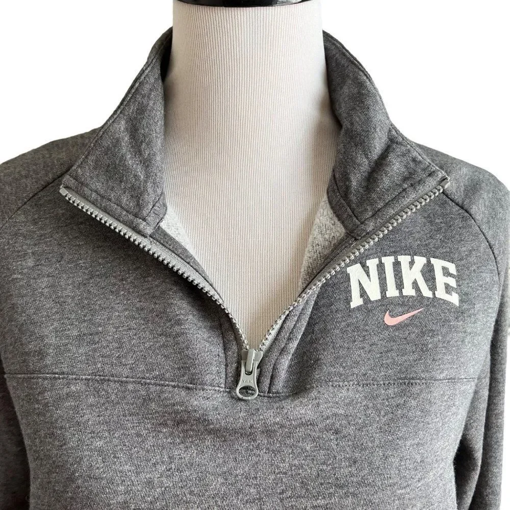 Nike Varsity Fleece Half Zip Crop Pullover Size Large